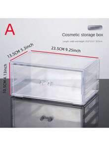 Cosmetic Storage Box Skincare Products Large Transparent Cosmetic Display Box Stackable Storage Box With 3 Drawers, Suitable For Vanity, 2pcs/Set - Multicolor - View 17