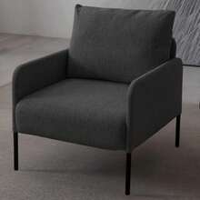 Sillón Mónaco Gris Oscuro Sofá Individual Moderno para Sala, Diseño Elegante, Tapizado en Tela Suave, Estructura Resistente, Ideal para Sala, Recámara u Oficina (Azul Oscuro) - Gris Oscuro - Ver 3