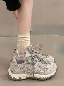 Women Chunky Shoes - Grey - View 2