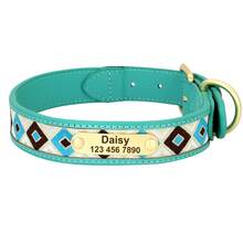 PU Embroidered Printed Pattern Dog Customized Collar Engraved Anti-Lost Pet Collar Adjustable Size For Small Medium Large Dogs - Multicolor - View 32