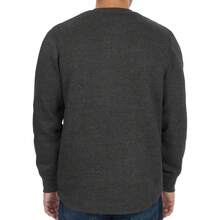 Coleman Men's Long Sleeve Henley Fleece Sweatshirt - 3-Button Placket - Comfortable Cotton Blend For All Seasons Variant 3 - Black Heather - View 4