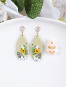 Mini Floral Leaves Clay Cutters Molds, Butterfly Pattern Clay Cutters For Polymer Clay Jewelry Making, Earring Mold Kit, DIY Reusable Embossing Craft - Flowering Leaves - View 13