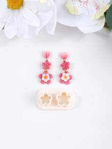 Kleine Blumen- und Herzform Ton-Schneideformen, sauber schneidende, antihaftende, langanhaltend Ton-Schneideformen für Schmuckherstellung, DIY handgemachte Ohrringe Schmuckherstellungs-Set - Blumenherz - Übersicht 13