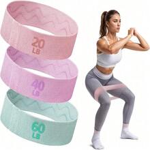 1/2pcs Elastic Resistance Bands Yoga/Fitness Hip Training Bands Hip Activation Rings Fitness Training Rings Yoga Sports Equipment Pull Bands - Multicolor - View 1
