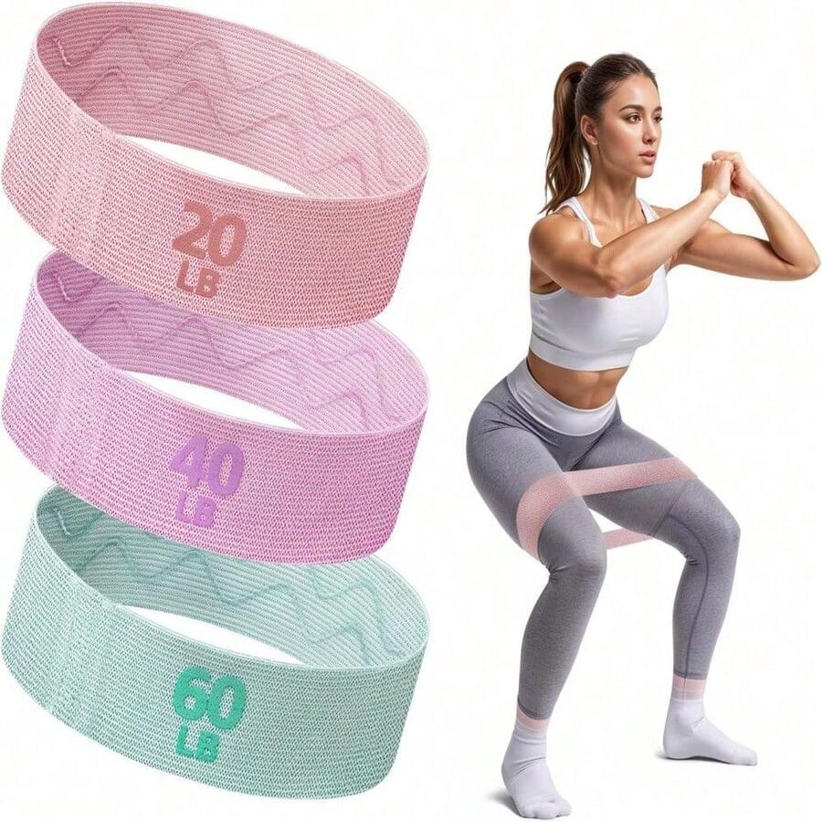 1/2pcs Elastic Resistance Bands Yoga/Fitness Hip Training Bands Hip Activation Rings Fitness Training Rings Yoga Sports Equipment Pull Bands - Multicolor - View 1