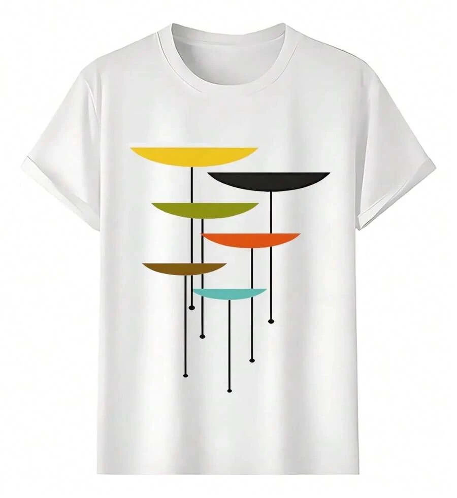 Playeras Formas Abstractas Colores Vibrantes - Blanco - Ver 1