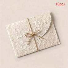 1/5/10pcs Handmade White Paper Envelopes, Perfect For Wedding Invitations, Greeting Cards, Announcements And Holiday Crafts, No Twine Included - A - View 11
