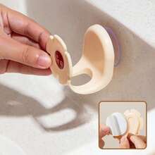 1pc Floral Suction Cup Sponge Holder - Multi-Functional Kitchen Storage Box, Suitable For Sponges, Spoons And Spatulas, With Drainage Hook, Durable Plastic, Perfect For Pot Lid Storage, Kitchen Sink Sponge Rack - Multicolor - View 4