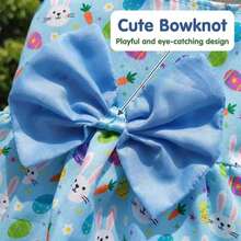 Sweet New Outfit For Your Pet, Soft Breathable Skin-Friendly Fabric, Spring/Summer New Princess Dress, Suitable For Cats And Dogs, Fashionable Cute Bowknot Decoration, Essential For Photos And Outings - Blue - View 3