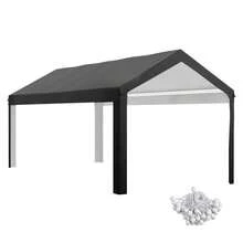 Outsunny 10 X 20ft Carport Roof, UV Resistant Canopy Replacement, Fits 84C-378V00 And 84C-206 Series, Dark Gray-XY105072 - 84C-447V00CG - View 1