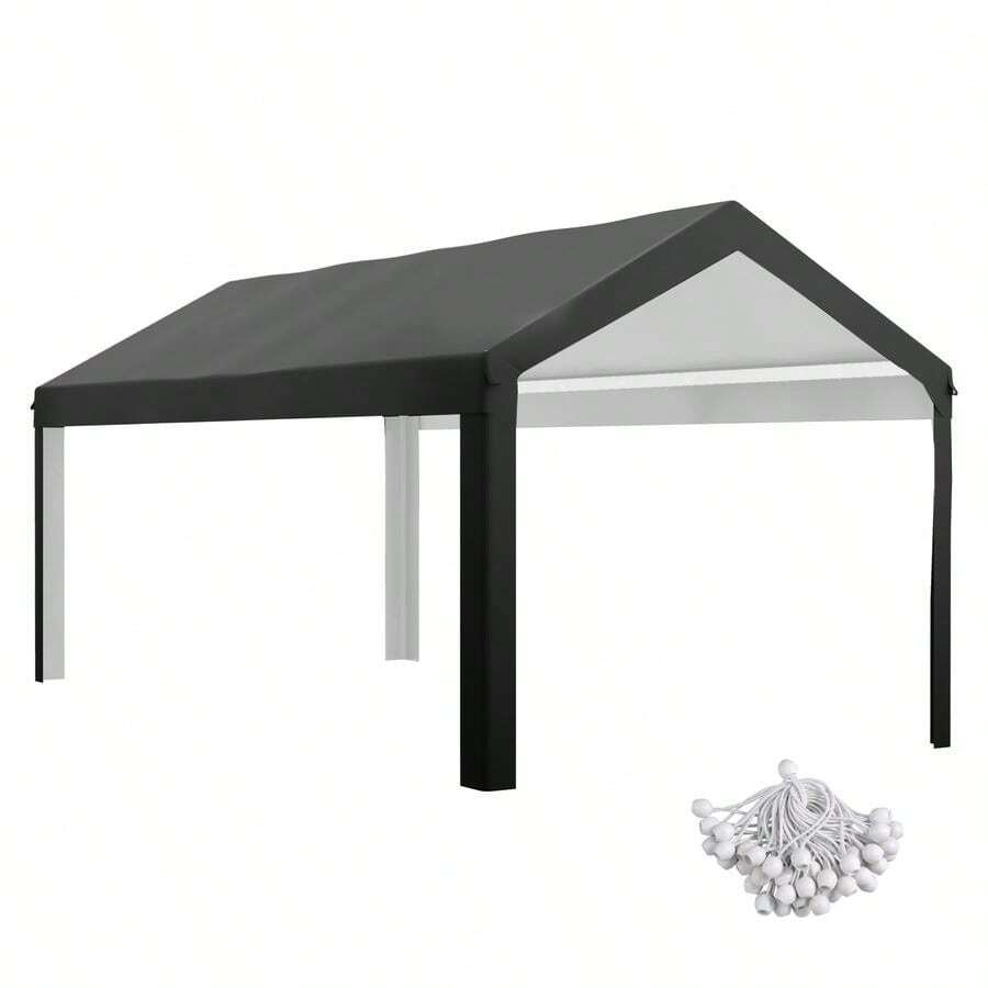 Outsunny 10 X 20ft Carport Roof, UV Resistant Canopy Replacement, Fits 84C-378V00 And 84C-206 Series, Dark Gray-XY105072 - 84C-447V00CG - View 1