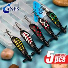 ANFS 5pcs Fishing Bait With Lure Box, Fishing Lure Set, Zinc Alloy Spinner Artificial Bait - Multicolor - View 2