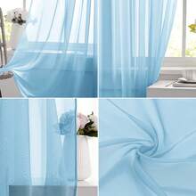 Short Curtain For Baby Room, Protection, Solid Color, Sheer, With Golden Fish Scale Design, Blocks Light, Breathable, For Living Room Or Cafe - DIY Materials - View 6