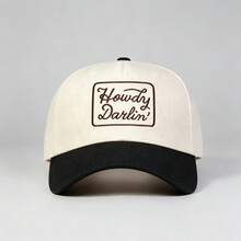 1件 K2k 雙色「Howdy Darlin'」刺繡字母女款可調節帽子,防紫外線遮陽帽,適合日常休閒、派對、旅行,假期禮物,送給媽媽與愛人的最佳禮物 - 彩色 - 查看 5