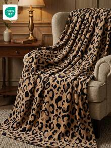 1pc Flannel Blanket, All Over Classic Leopard Print, Soft Lightweight Throw Blanket, Vintage Wild Animal Pattern, Home Essential, Comfortable Warm Decor Blanket, No Shedding & Easy Care, Multi-Purpose For Sofa, Bedroom & Living Room, OEKO-TEX - Multicolor - View 8