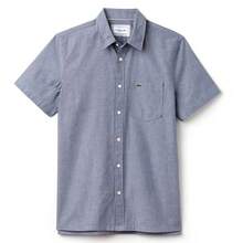 Lacoste Men's Marine Striped Casual Buttoned Shirt - Navy Blue - View 1