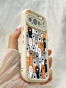TJ147 Adorable Cat Paws Fully Enclosed For Drop Protection And Slip Resistance Features Angel Eye TPU Soft Case For  A38 A18 A15S A16S A17K A54 A58 A5i A5 Pro A5X A60 A74 A79 A57 A78 A35 A53 Find X8 Reno7 10 12 11 13 14 Pro 4F 11F 12F 12FS 13F 14F 4Z 5Z 6Z 7Z 8Z For Redmi 12 13 9C 10C 12C 13C 14C Note 9 10 11 12 13 14 Pro 10S 11S 12S 14S For Poco M6 M7 X7 For Honor X9C Magic7 Lite For Galaxy S26 Ultra For Pixel 7 For  V30 Lite For  Phone Case - 白色 - 查看 3