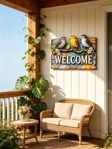 1件 2D平面波希米亞風金屬「Welcome」歡迎牌,彩色鳥類門廊裝飾,適用於住家地址顯示、房間、花園、露台、入口裝飾,入厝/節日禮物,適合家人/朋友與居家裝飾愛好者 - 花鳥WL - 查看 10