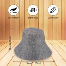 2 pièces/Set Chapeau de sauna en feutre, chapeau de banya respirant et isolant thermique, chapeau seau de SPA anti-transpiration, convient pour la salle de sauna, la salle de vapeur, les sources chaudes, unisexe - couleur unie - Voir 5