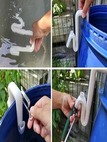 1 pièce Tuyau de trop-plein sans perçage, support de bord de seau, s'adapte aux seaux de stockage d'eau en plastique et aux barils de pluie, associé à un tuyau souple pour la prévention du trop-plein, solution de transfert d'eau de pluie de jardin et de tuyau de trop-plein, tuyau auto-siphonant facile à installer, accessoire pratique pour l'arrosage et le drainage du jardin, drainage automatique sans effort pour les aquariums et les piscines, outil de gain de main-d'œuvre - Plusieurs styles - Voir 6