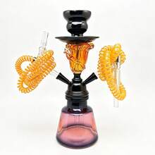 Pequeñas cachimbas de vidrio de un solo tubo y de doble tubo en stock, juego completo de accesorios portátiles para cachimba en color blanco. - rosa - Ver 4