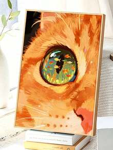 Cat Eye Goldfish DIY Number Painting Handmade Adult Home Decor Wall Art Abstract Canvas Holiday Gift Decorative Painting Handmade Kit Living Room Bedroom Decoration Gift Set - Sets - View 3