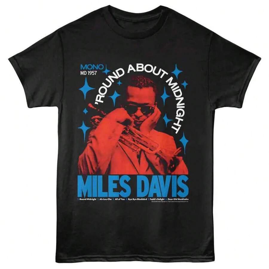 Camiseta Negra de Miles Davis Round About Midnight 57 - Negro - Ver 1