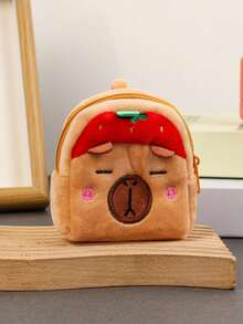 1pc Cartoon Fruit Capybara Coin Purse, Bag Charm, Coin Storage Small Gift - Multicolor - View 4