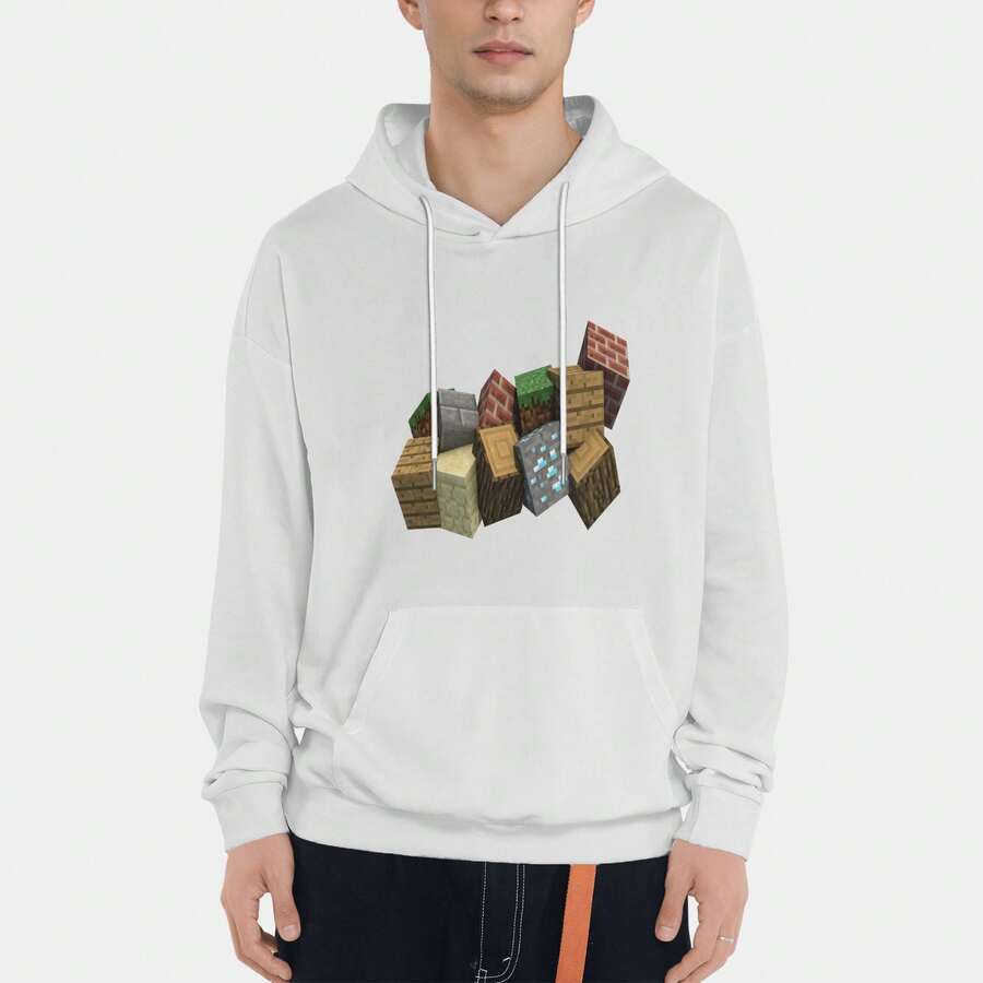 Men's Hoodie - Black Sweatshirt With Pockets | Men's Clothing For Fans, Thick Sweatshirts, Hoodie, Sweatshirts & T-Shirts S - 白色 - 查看 1