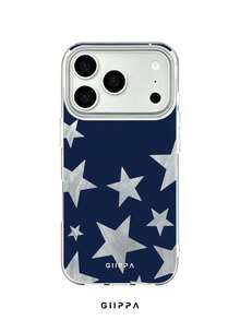 GIIPPA 1 Stück Feder-Tüll-Basis mit blauem und weißem Sternmuster-Design, Handyhülle für iPhone 17 Pro Max, kompatibel mit iPhone 16 Pro Max, 15 Pro Max, 14 Pro Max, koreanischer Stil High-End-Mode lustige Handyhülle, kompatibel mit 11/12/13/14/15/16 Pro Max Plus, elegantes Design geeignet für Männer und Frauen, perfektes Geschenk für Freundin zu Weihnachten, Valentinstag, Ostern, Hochzeitssaison und Geburtstag! - Verschiedenfarbig - Übersicht 1