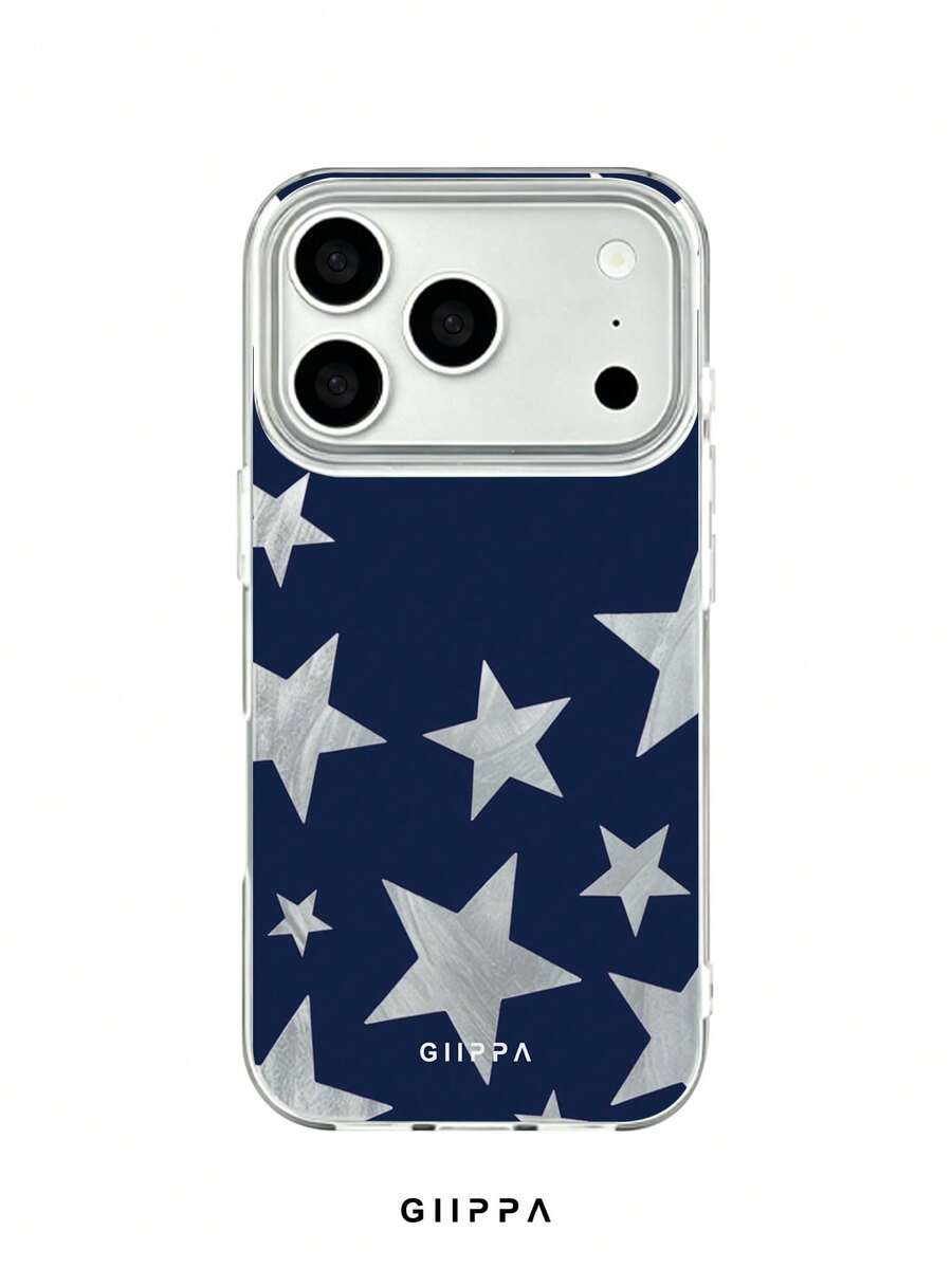 GIIPPA 1 Stück Feder-Tüll-Basis mit blauem und weißem Sternmuster-Design, Handyhülle für iPhone 17 Pro Max, kompatibel mit iPhone 16 Pro Max, 15 Pro Max, 14 Pro Max, koreanischer Stil High-End-Mode lustige Handyhülle, kompatibel mit 11/12/13/14/15/16 Pro Max Plus, elegantes Design geeignet für Männer und Frauen, perfektes Geschenk für Freundin zu Weihnachten, Valentinstag, Ostern, Hochzeitssaison und Geburtstag! - Verschiedenfarbig - Übersicht 1