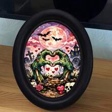 1件 3D黑色橢圓形復古相框,手工印花圖案轉印,萬聖節裝飾,感恩節裝飾,附掛鉤,創意家居禮品 - 6 - 查看 3