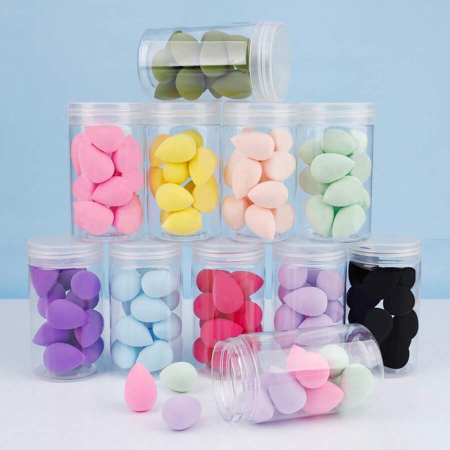 12 piezas de esponjas de maquillaje mini, esponjas super suaves no absorbentes de uso dual húmedo & seco, borlas de polvo - Multicolor - Ver 1