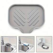 1pc Self-Draining Soap Dish Tray, Suitable For Bathroom Sink, With Waterfall Drainage Design Soap Holder - Multicolor - View 6