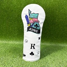 Sarung Kepala Stik Golf Vintage Poker Club King, Desain Kartu Menarik, Hadiah Unik dan Menarik Perhatian, Aksesori Golf - Putih - View 11