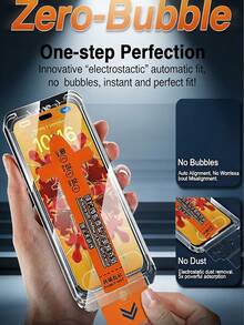 4PCS HD One Click Automatic Suction Dustproof Installation Tempered Glass Film Compatible With IPhone 17 Air 16 15 14 13 12 11 X/XS Pro Max Series Screen Protector 9H+High Aluminum Hardness Dustproof Earpiece Explosion-Proof, Scratch Resistant, Protection Film - Clear - View 5