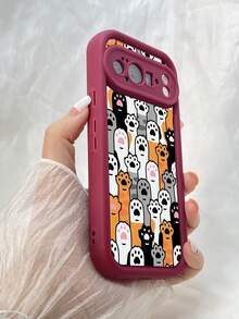 TJ147 Adorable Cat Paws Fully Enclosed For Drop Protection And Slip Resistance Features Angel Eye TPU Soft Case For  A38 A18 A15S A16S A17K A54 A58 A5i A5 Pro A5X A60 A74 A79 A57 A78 A35 A53 Find X8 Reno7 10 12 11 13 14 Pro 4F 11F 12F 12FS 13F 14F 4Z 5Z 6Z 7Z 8Z For Redmi 12 13 9C 10C 12C 13C 14C Note 9 10 11 12 13 14 Pro 10S 11S 12S 14S For Poco M6 M7 X7 For Honor X9C Magic7 Lite For Galaxy S26 Ultra For Pixel 7 For  V30 Lite For  Phone Case - 酒紅色 - 查看 2
