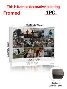 1pc Personalized Couple Anniversary Custom Poster, Suitable For Special Occasions Or Anniversary Celebrations, Custom Wall Art, Unforgettable Gift For Partner, 1st Anniversary Gift, Photo Customization, Customizable Content, Optional Frame - Multicolor - View 15