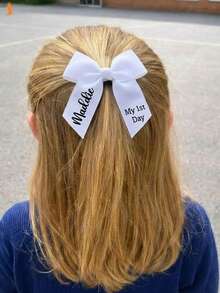 Custom Text Bow Hair Clip, Heartfelt Memento Accessory For Child's Important Moments Like Birthday Parties, Family Portrait Sessions And Daily Wear - Multicolor - View 10