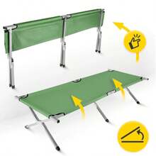 2 Colors Optional Folding Single Bed, Outdoor Camping Folding Bed, Home Nap Simple Army Cot - Green - View 5