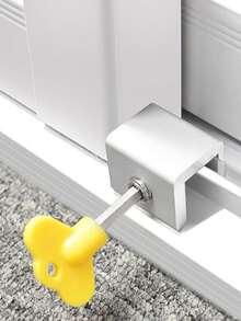 5pcs/Set Adjustable Window Lock, Aluminum Alloy Window Stopper With Key, Sliding Window Lock, Suitable For Fixed Window Lock Clip Of Horizontally Sliding Doors And Windows - Multicolor - View 1