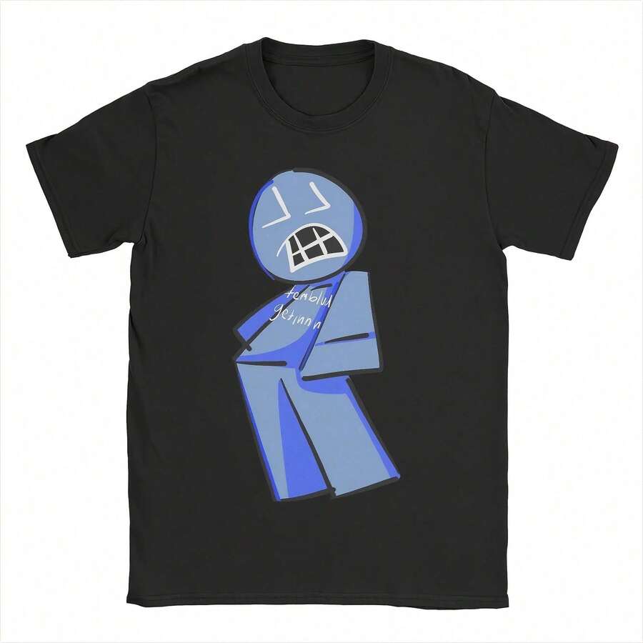 Camiseta "Crazy Bluudud Forsaken" para hombre y mujer, de algodón, cuello redondo, manga corta, regalo de cumpleaños - Negro - Ver 1