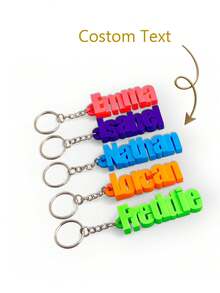 Personalized 3D Printed Name Keychain - Party Bags Or For School Bags - Multicolor - View 1
