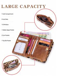 FOREVER MIYIN Billeteras pequeñas con correa de muñeca con estampado de leopardo minimalista para mujeres, billetera con múltiples ranuras para tarjetas, billetera de muñeca plegable, uso diario, útiles escolares, monedero - Multicolor - Ver 6