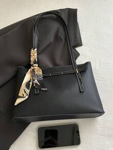 New Luxury High-End Pattern Versatile Women's Shoulder Bag Tote - Black - View 7