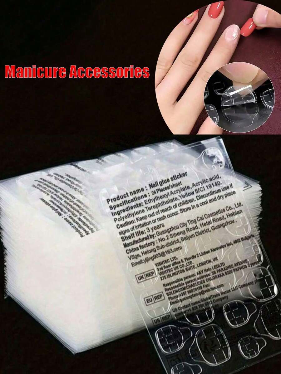 6000/4800/2400/1200/240/96pcs Nail Stickers, Ultra-Thin Jelly Nail Stickers, Double-Sided Adhesive, Transparent Reusable, Suitable For Nail Art Decoration