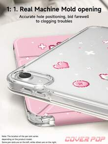 Pink Pixel Monster Tablet Protective Case Compatible With IPad 9.7/10.2/10.5/10.9/12.9/Pro 11, 10th Gen, 11(A16)2025(11 Inch), Suitable For Samsung Galaxy Tab S6 Lite 10.4 Inch, Suitable For Kindle Paperwhite 12th Gen 2024, Kindle (11th Gen-2024 Release), Shockproof, Stand/Auto Wake/Sleep, Y-Fold Tablet Cover, Multiple Viewing Angles, Party Birthday Gift, Highly Attractive Aesthetic Gift - Multicolor - View 5