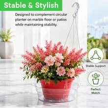 5pcs 6/8/10/12 Inch Hanging Planter Water Collector, Hanging Flower Pot Drip Tray With Hooks, Storage Rack, Transparent Plastic Hanging Watering Tray, Suitable For Indoor And Outdoor Hanging Plants And Flower Baskets, Ideal For Garden And Yard Organization, (Tray Only, Hanging Basket Not Included) - 5-piece Tray Set - View 6
