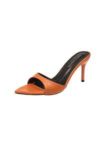 2026 Summer New Orange Pointed Toe Stiletto Heel Mule Sandals For Women, Elegant Versatile Date Night High Heel Shoes, Export Style - Orange - View 7
