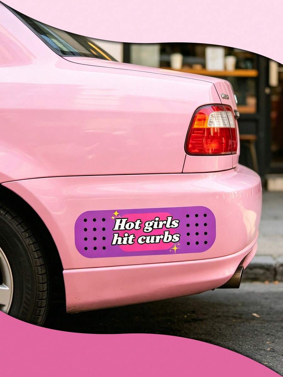 1件裝 Hot Girls Hit Curbs 車用OK繃趣味車貼,可愛精緻汽車貼紙,適用於汽車、電腦、自行車 - 辣妹補丁貼 - 查看 1